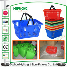 Plástico de supermercado colorido de fábrica China cesta de compra
